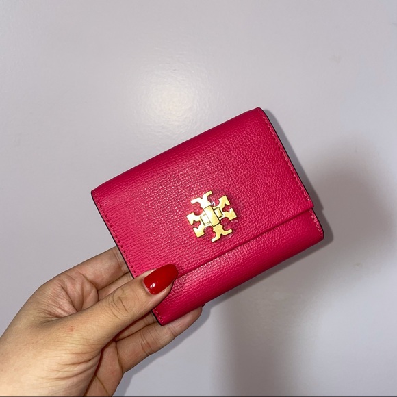 Tory Burch Handbags - tory burch- bright pink trifold logo plain wallet
